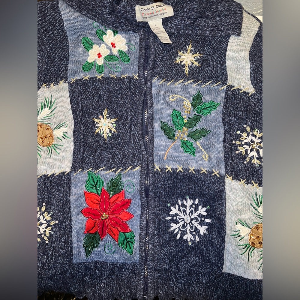 Vintage Winter Patchwork Zip-Up - image 2